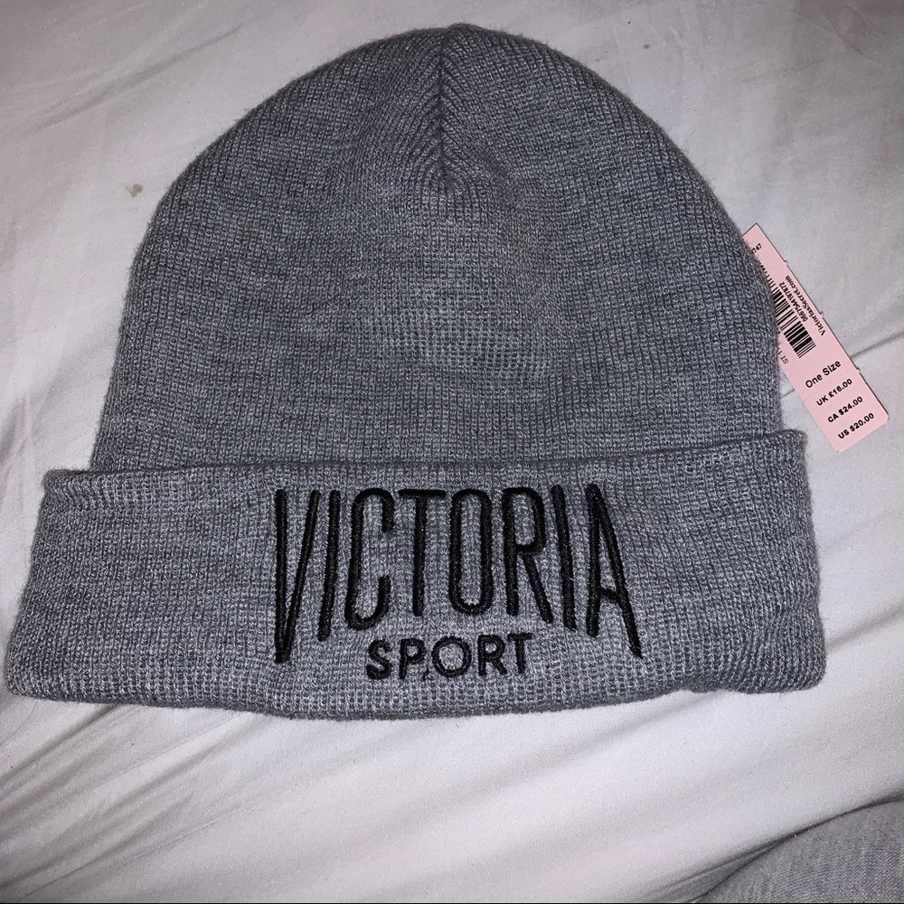 NWT Victoria's Secret Grey Beanie Victoria Sport - Picture 2 of 4